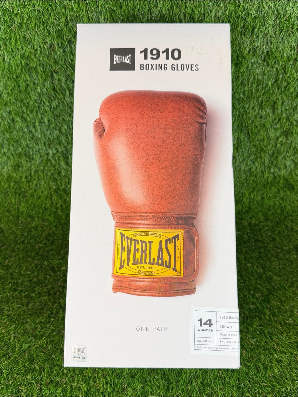 NEW IN BOX Everlast 1910 Brown Boxing MMA Combat Gym Training Gloves Pair 14oz